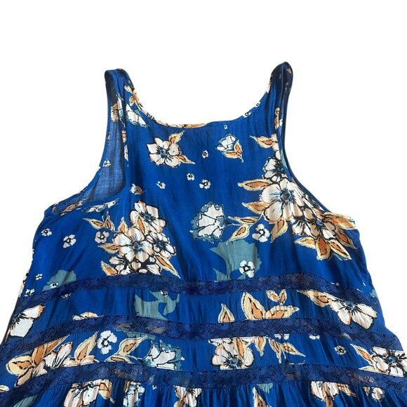 Intimately Free People Blue Floral Sleeveless Tunic Mini Dress Size XS Women's - Picture 7 of 11